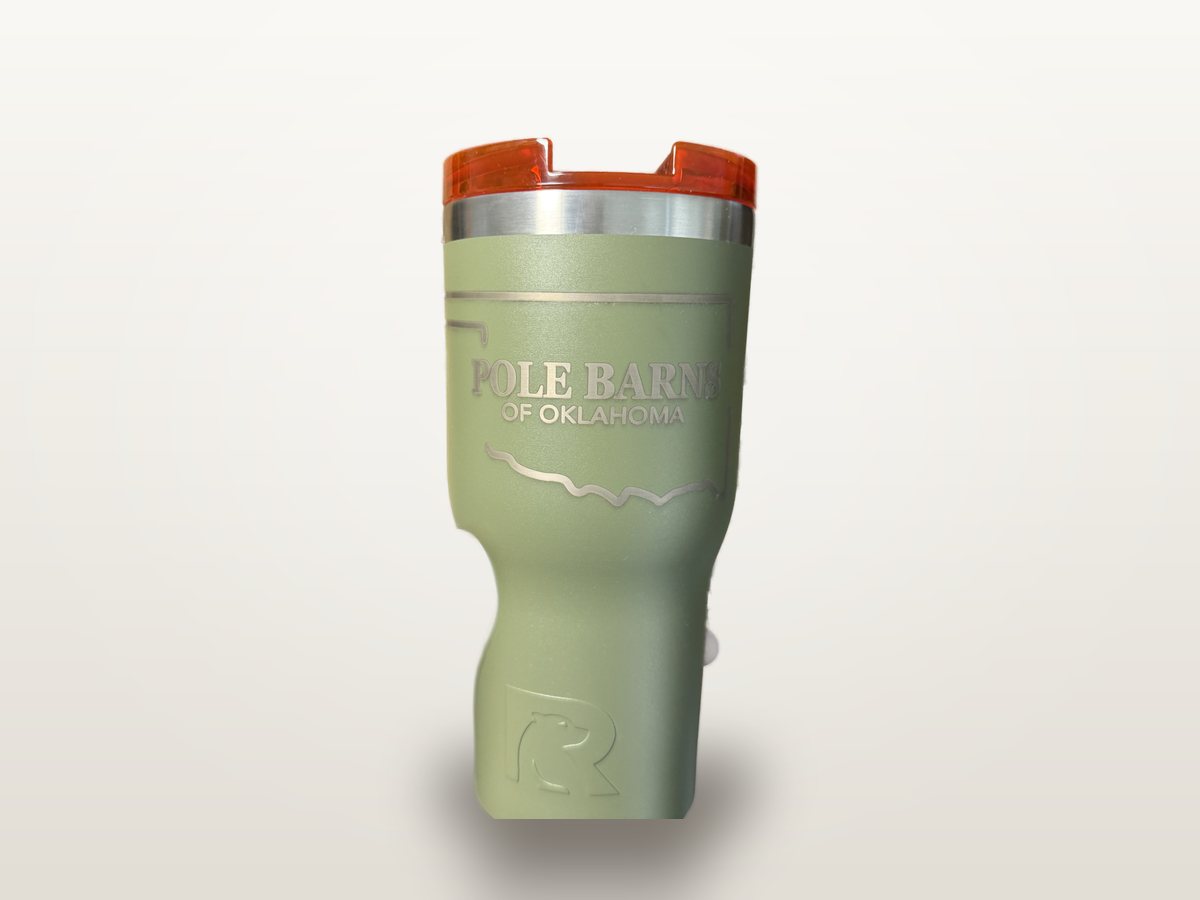 Engraved powder-coated stainless tumbler
